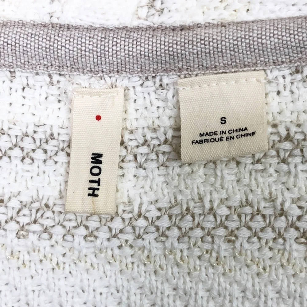 Anthropologie small Moth Mahalia beige knit kimono cardigan sweater